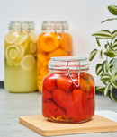 Set 8 borcane etanșe alimente, sticlă, capac cu sârmă