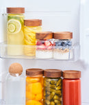 Set 5 borcane etanșe alimente, sticlă, capac acacia