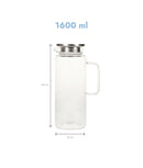 Carafă apă din sticlă, filtru inox, 1.6 L