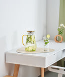 Carafă apă din sticlă, filtru inox, formă diamant, 2 L