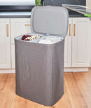 Kosz na pranie z 2 komorami i wyjmowanymi workami wewnętrznymi, 90 l