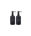 Zestaw 2 dozowników na produkty do pielęgnacji osobistej, szkło, czarne