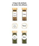 Set 12 sticluțe condimente, capac bambus